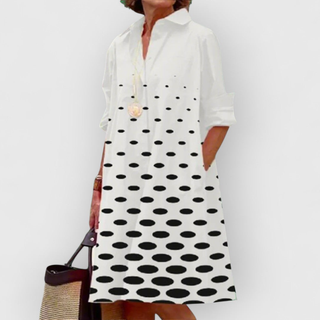 Lilia™ | Abito Coprente ed Elegante a Pois