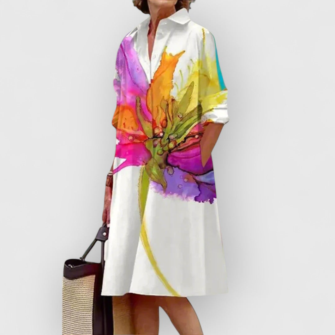 Scarlett™ | Abito Bianco con Fantasia Floreale