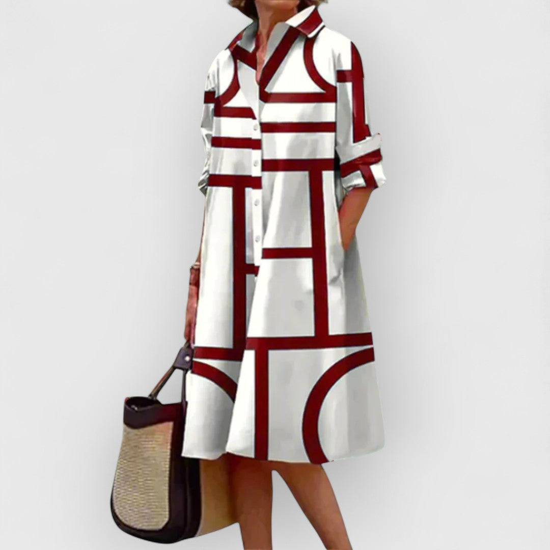 Jane™ | Abito Elegante con Fantasia Geometrica