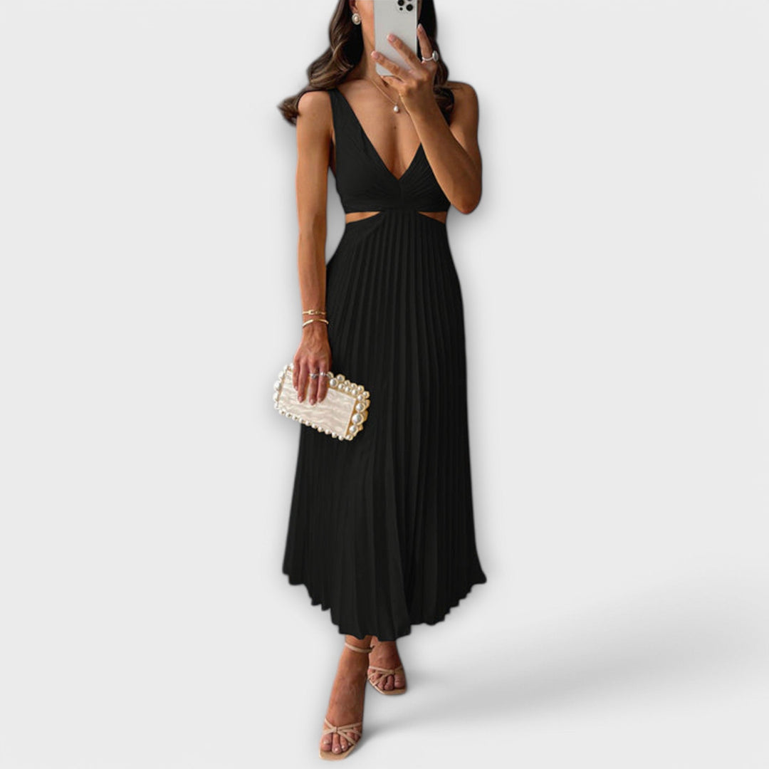 Giorgia™ | Abito Elegante a Pieghe di Media Lunghezza