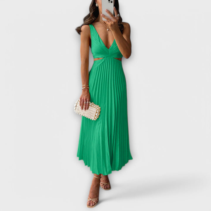 Giorgia™ | Abito Elegante a Pieghe di Media Lunghezza