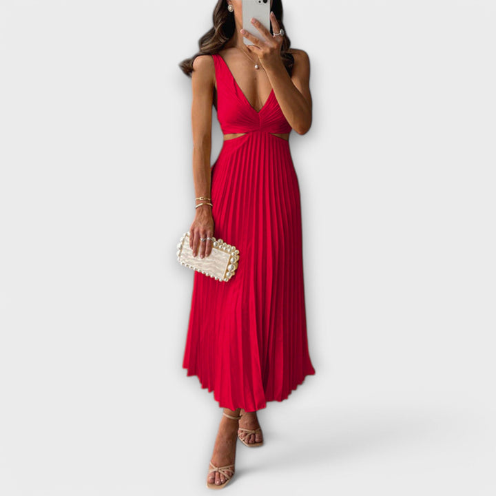 Giorgia™ | Abito Elegante a Pieghe di Media Lunghezza