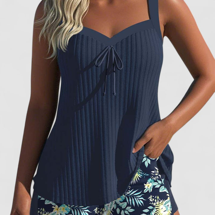 Sina™ | Due Pezzi con Motivo a Righe e Pantaloni da Spiaggia
