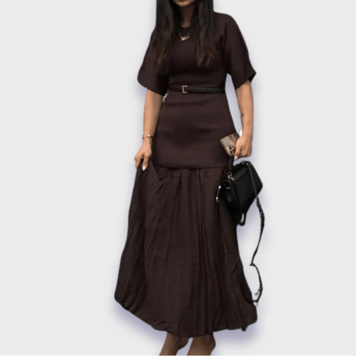 Lina™ | Abito Lungo Elegante in Tessuto