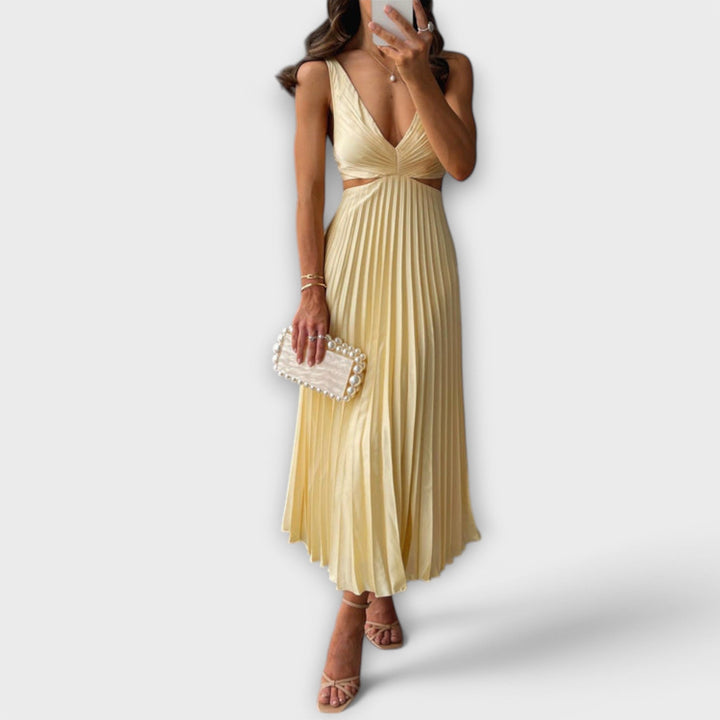 Giorgia™ | Abito Elegante a Pieghe di Media Lunghezza