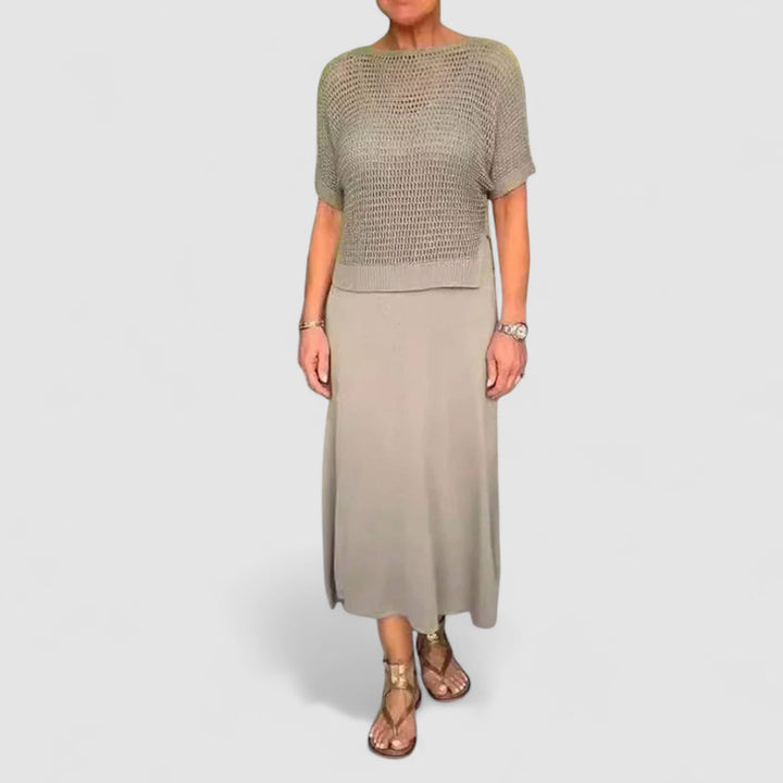 Anastasia™ | Completo Elegante a 2 Pezzi con Top Intagliato