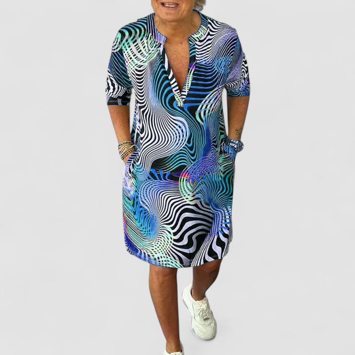 Elisea™ | Vestito Colorato con Scollatura a V