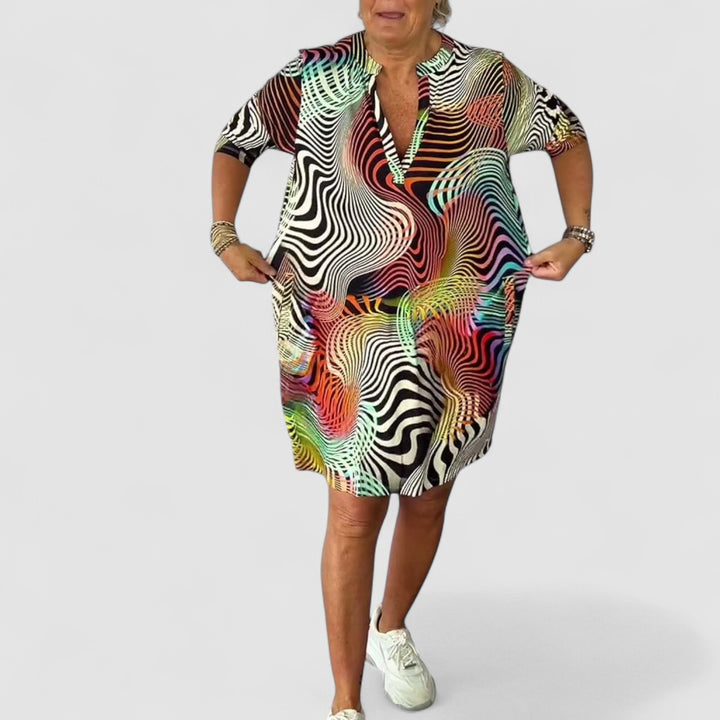 Elisea™ | Vestito Colorato con Scollatura a V