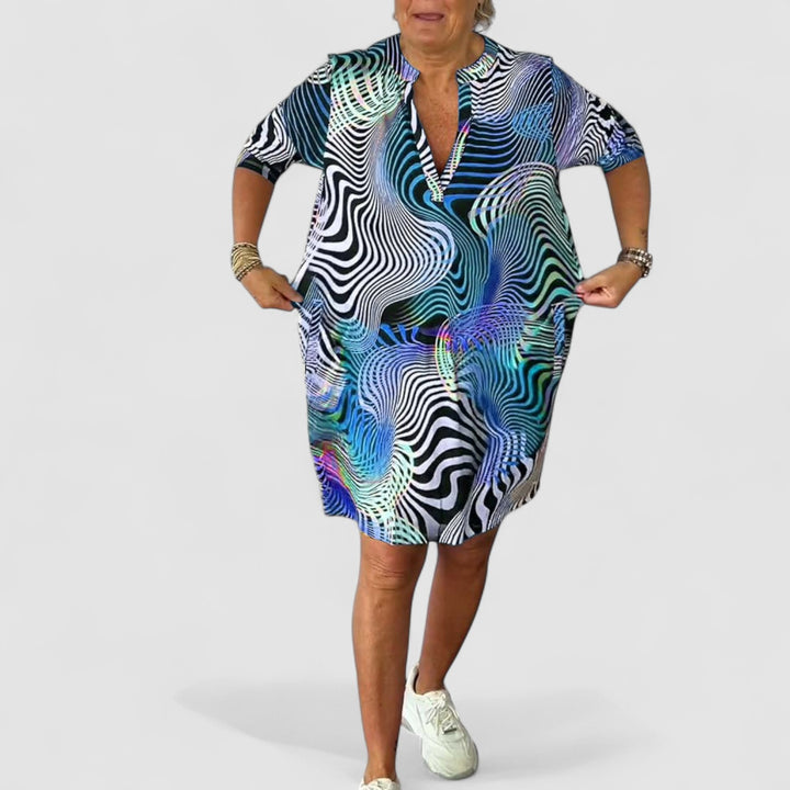 Elisea™ | Vestito Colorato con Scollatura a V