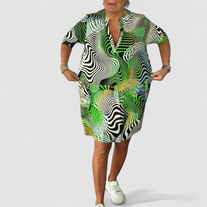 Elisea™ | Vestito Colorato con Scollatura a V