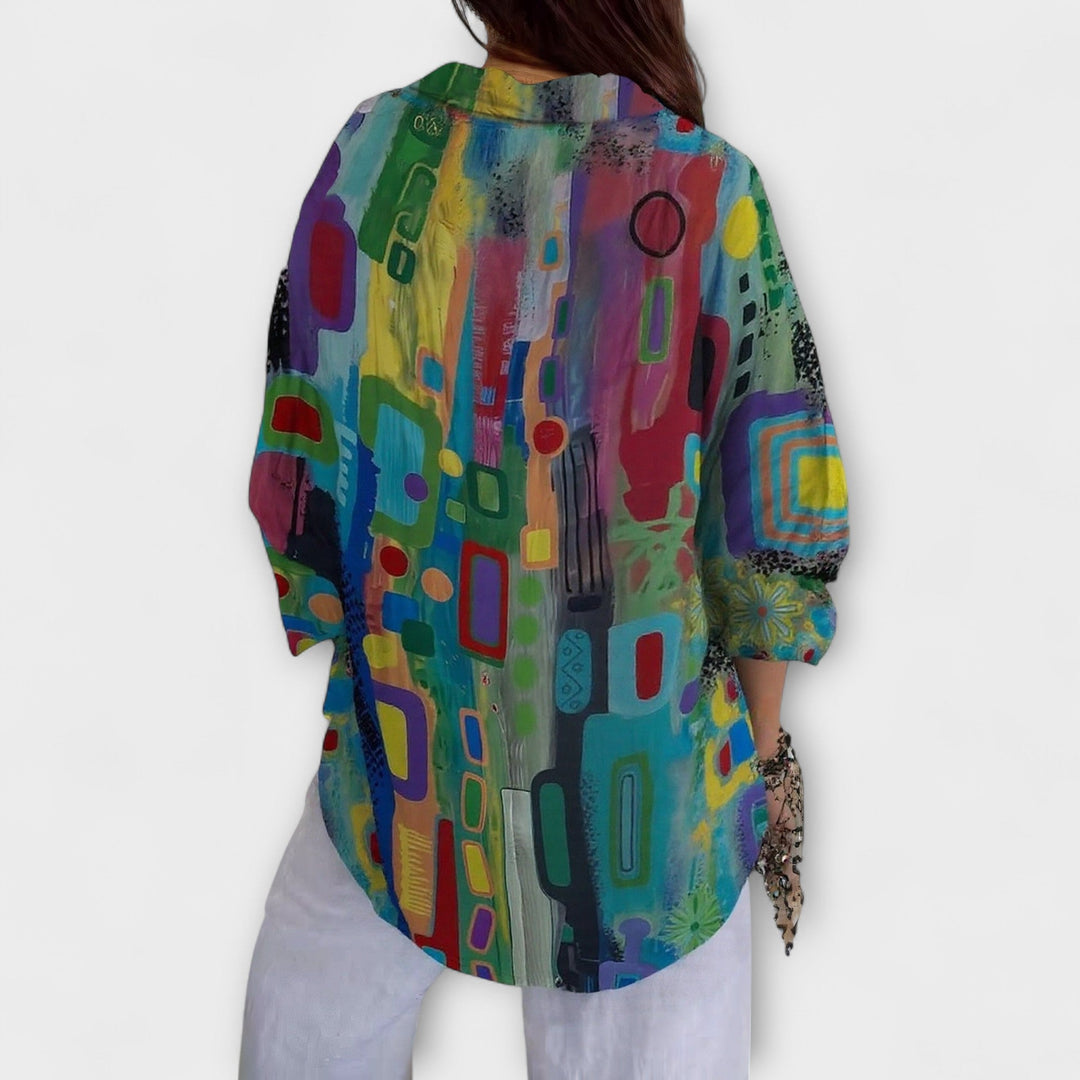 Marlene™ | Blusa Leggera Coprente a Fantasia Artistica