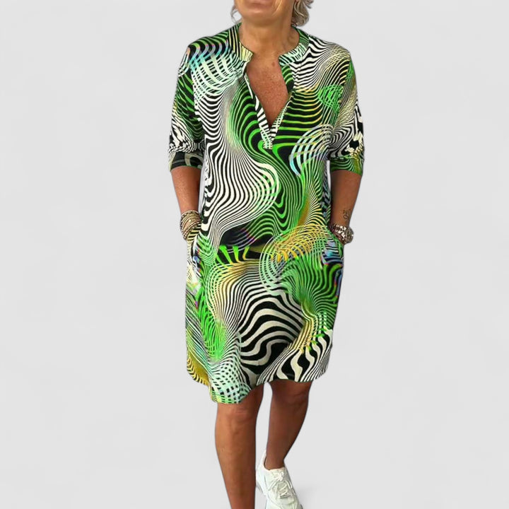 Elisea™ | Vestito Colorato con Scollatura a V