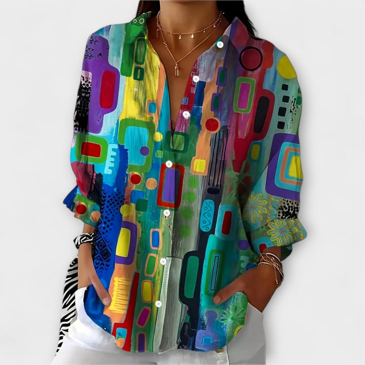 Marlene™ | Blusa Leggera Coprente a Fantasia Artistica