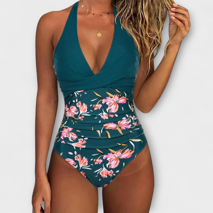 Flora™ | Costume da Bagno Vintage con Scollatura a V