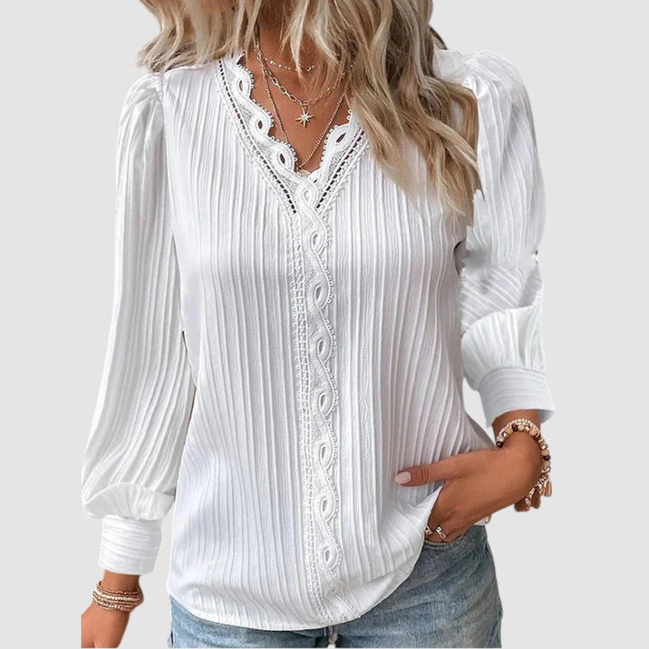 Lara™ | Blusa in Chiffon con Dettagli in Pizzo