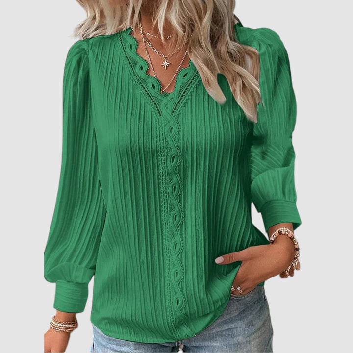 Lara™ | Blusa in Chiffon con Dettagli in Pizzo