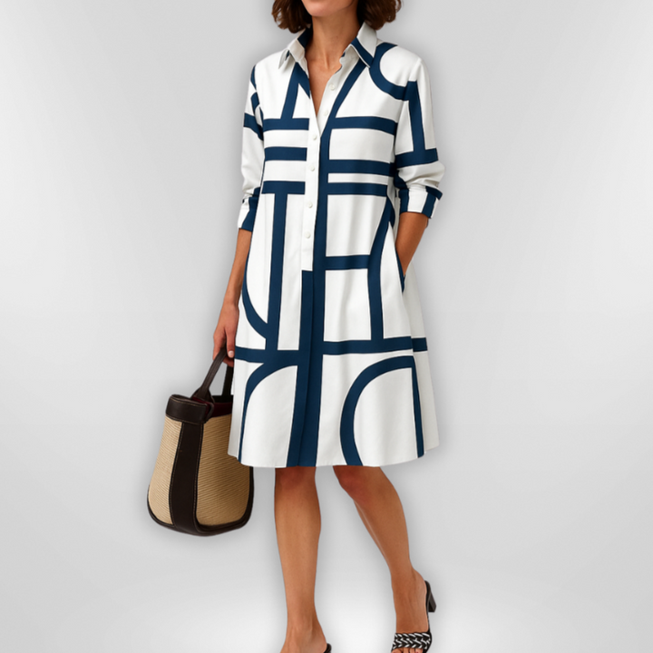 Helena™ | Abito Elegante con Fantasia Geometrica