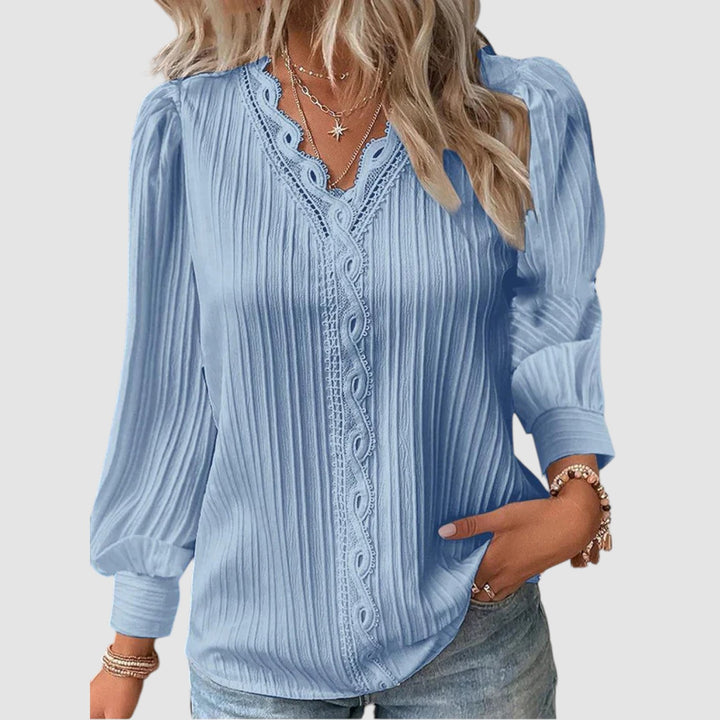 Lara™ | Blusa in Chiffon con Dettagli in Pizzo