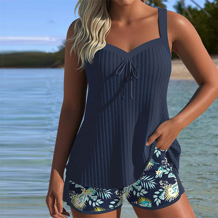 Sina™ | Due Pezzi con Motivo a Righe e Pantaloni da Spiaggia