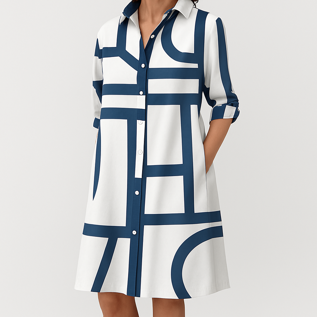 Helena™ | Abito Elegante con Fantasia Geometrica