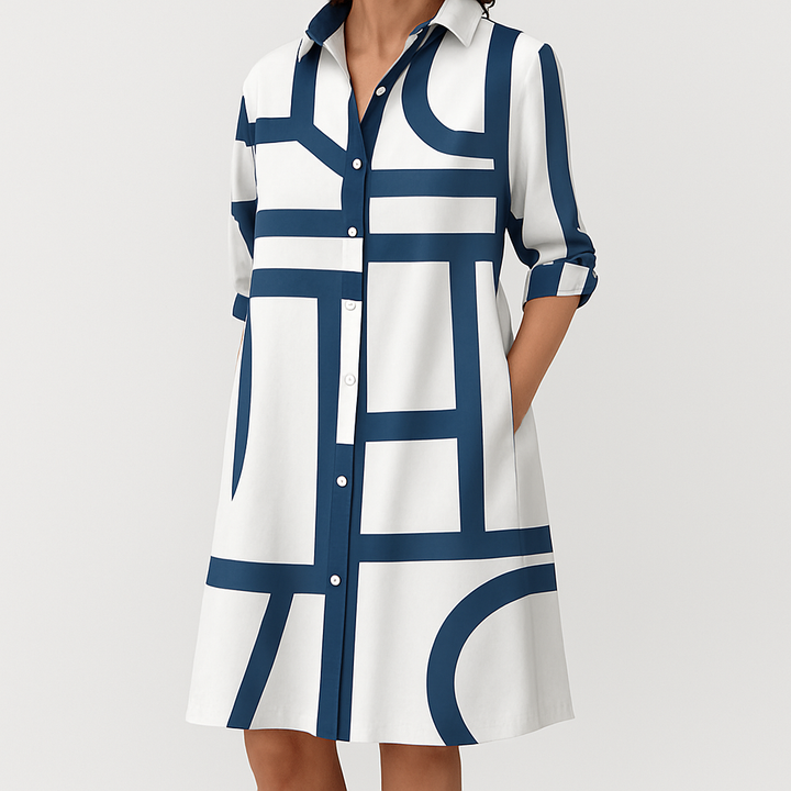 Helena™ | Abito Elegante con Fantasia Geometrica