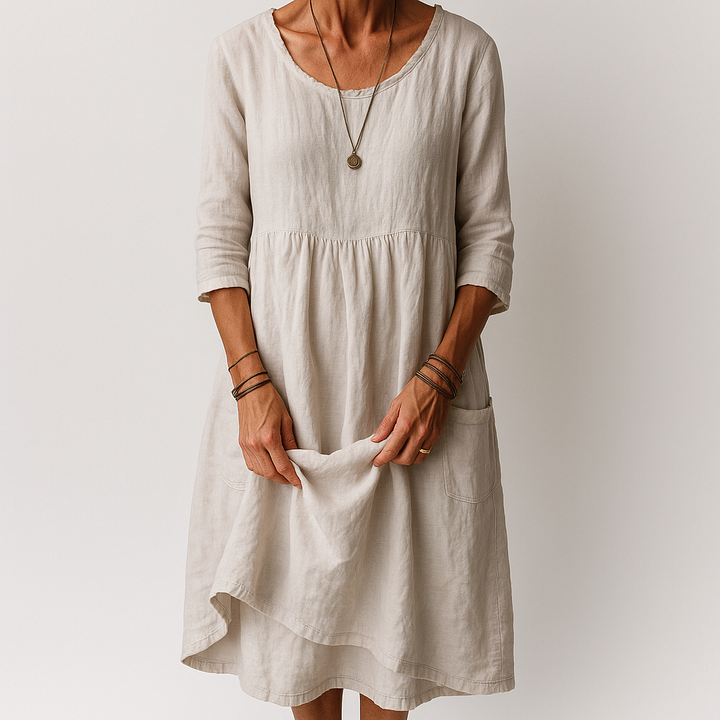 Chloe™ | Maxi Abito con Scollo Rotondo