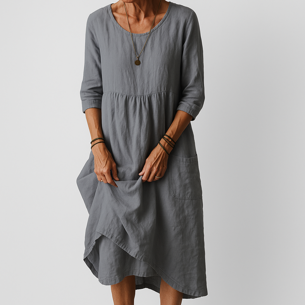 Chloe™ | Maxi Abito con Scollo Rotondo