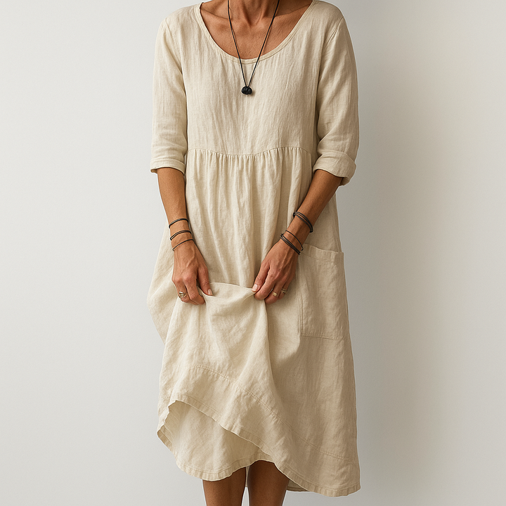 Chloe™ | Maxi Abito con Scollo Rotondo