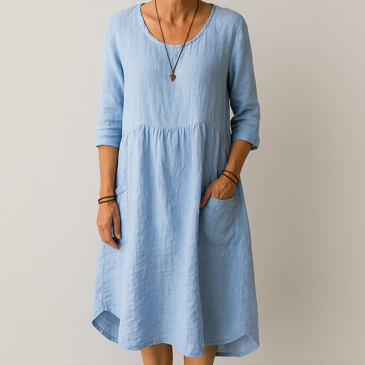 Chloe™ | Maxi Abito con Scollo Rotondo