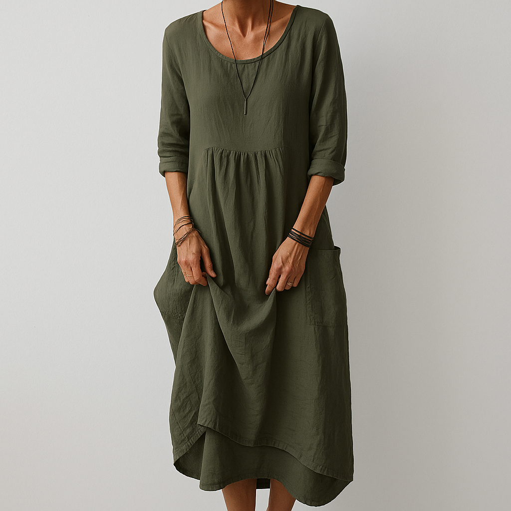 Chloe™ | Maxi Abito con Scollo Rotondo
