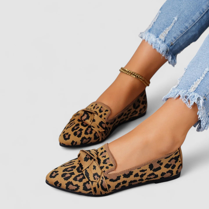Lean™ | Mocassini Slip-On con Fiocco e Fantasia Leopardata