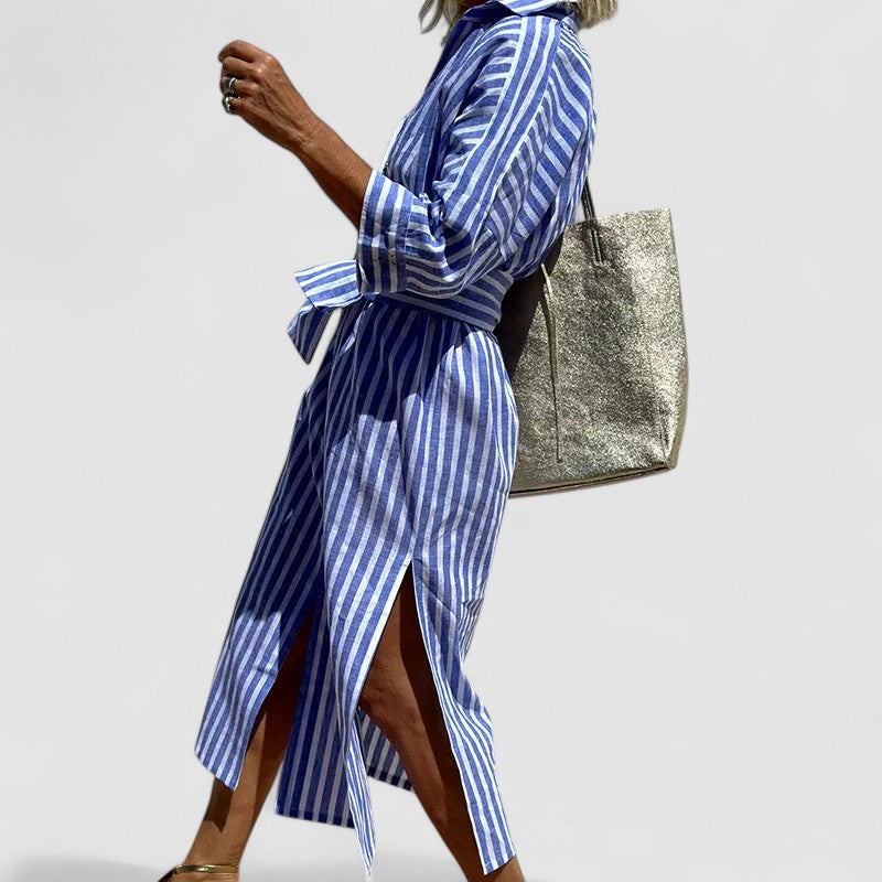 Amira™ | Vestito a Righe Elegante