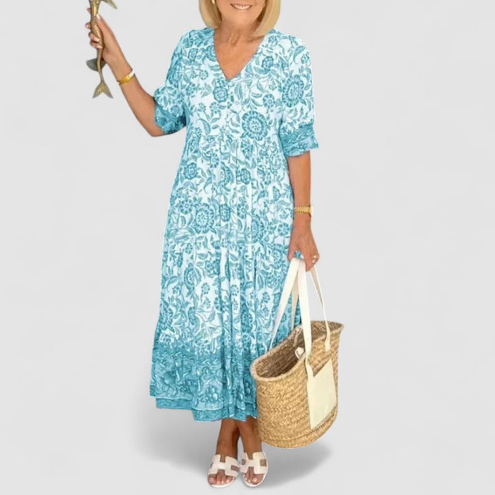 Cinzia™ | Vestito Floreale con Scollatura a V