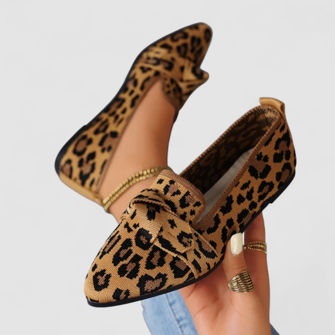 Lean™ | Mocassini Slip-On con Fiocco e Fantasia Leopardata