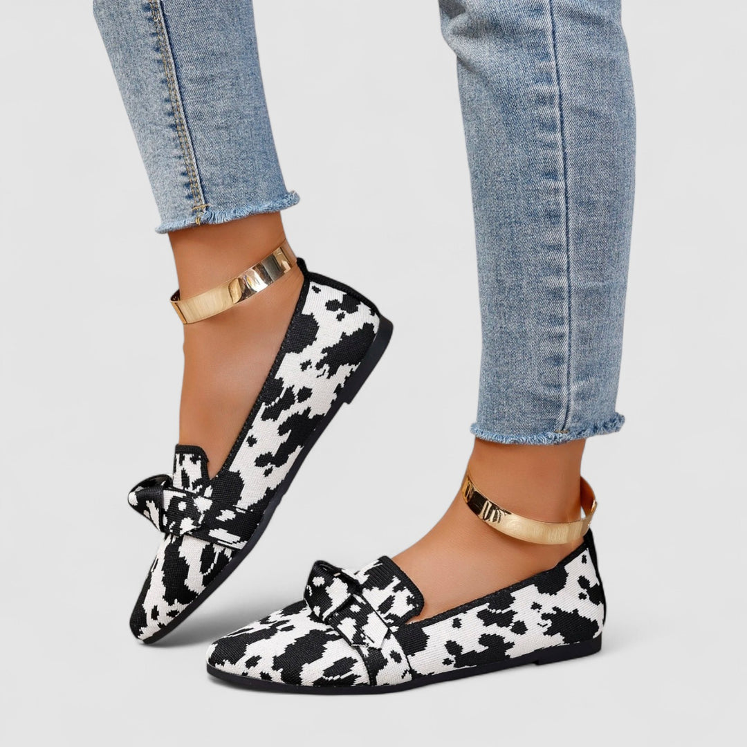 Lean™ | Mocassini Slip-On con Fiocco e Fantasia Leopardata