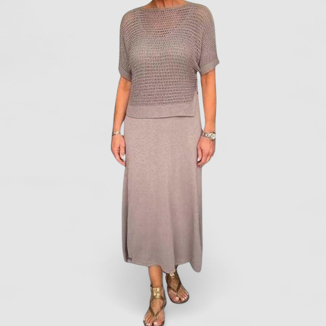 Anastasia™ | Completo Elegante a 2 Pezzi con Top Intagliato