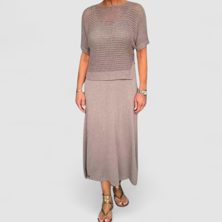 Anastasia™ | Completo Elegante a 2 Pezzi con Top Intagliato