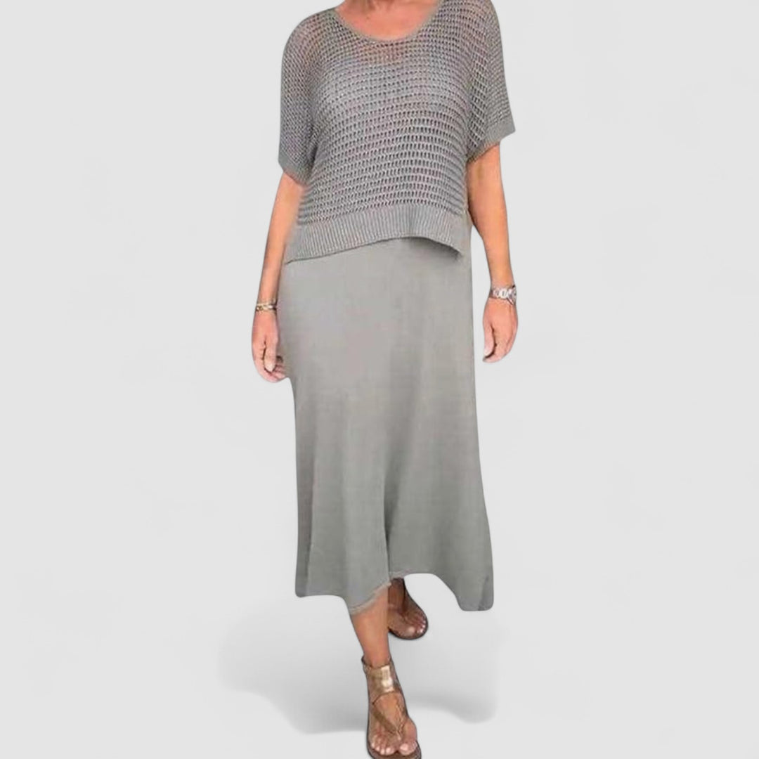 Anastasia™ | Completo Elegante a 2 Pezzi con Top Intagliato