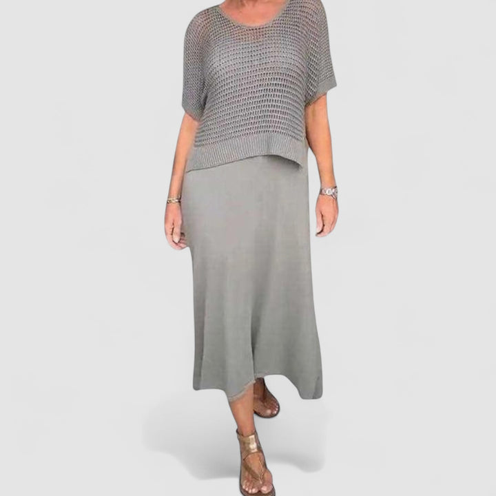 Anastasia™ | Completo Elegante a 2 Pezzi con Top Intagliato