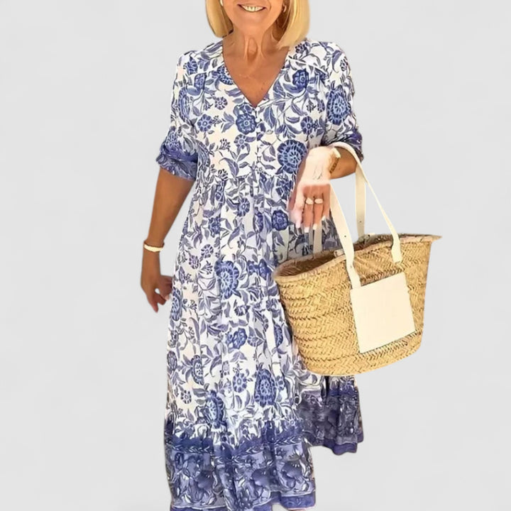 Cinzia™ | Vestito Floreale con Scollatura a V