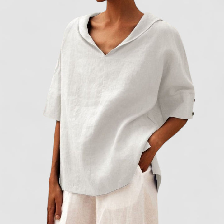 Marla™ | Blusa in Lino con Scollo a V