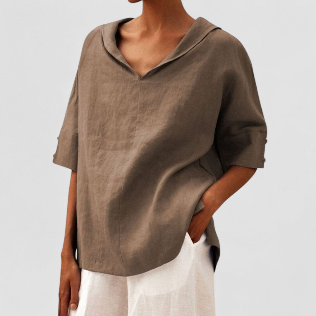 Marla™ | Blusa in Lino con Scollo a V