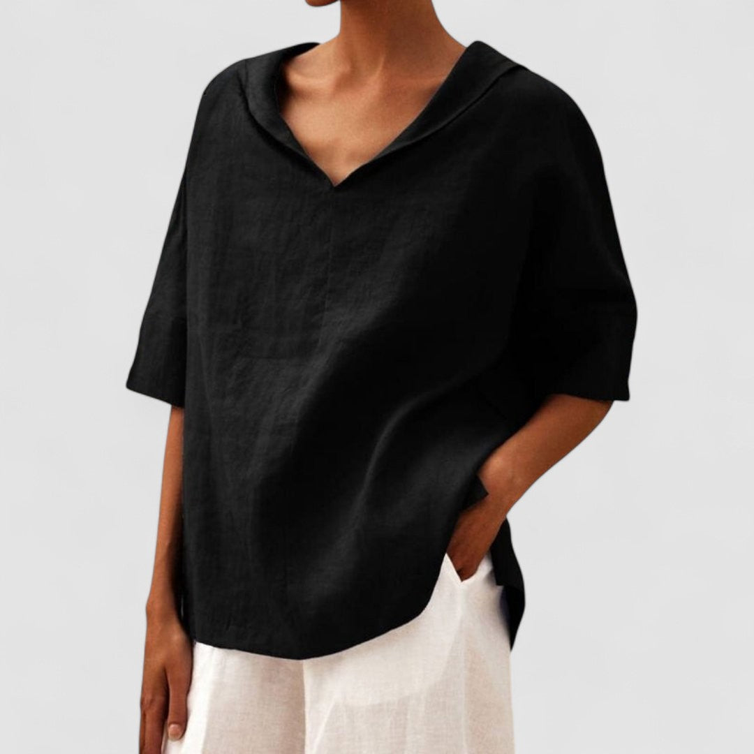 Marla™ | Blusa in Lino con Scollo a V
