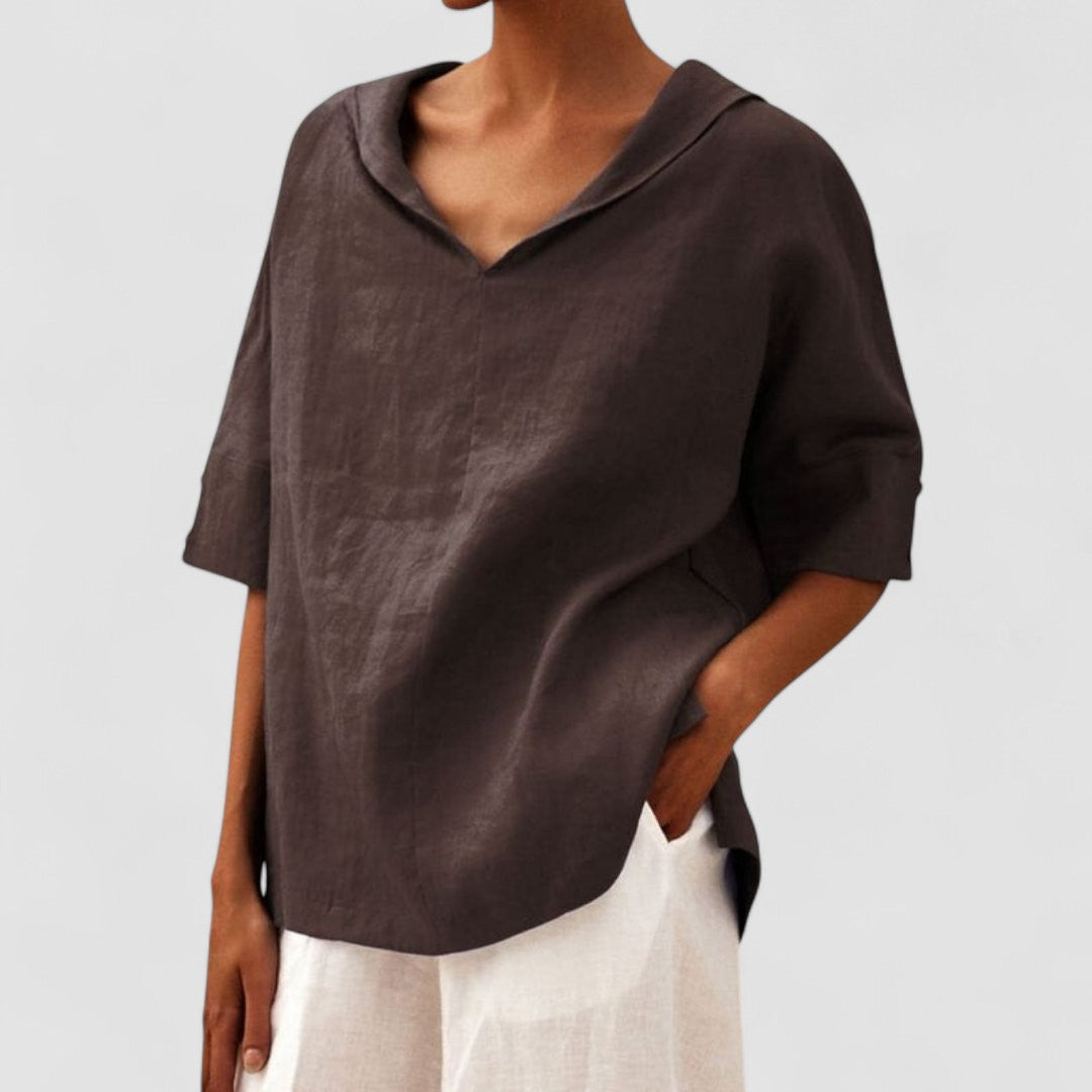 Marla™ | Blusa in Lino con Scollo a V
