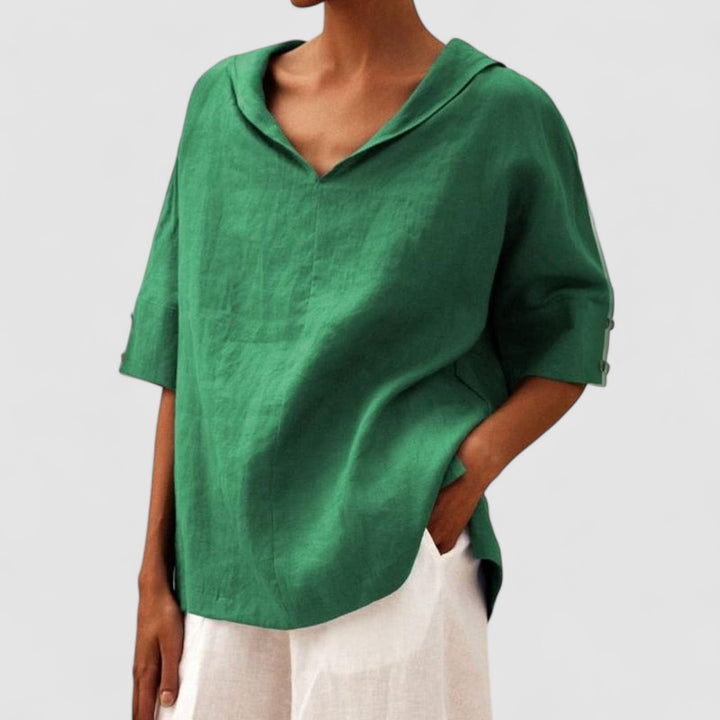 Marla™ | Blusa in Lino con Scollo a V