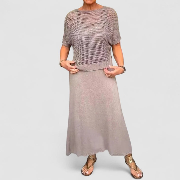Anastasia™ | Completo Elegante a 2 Pezzi con Top Intagliato
