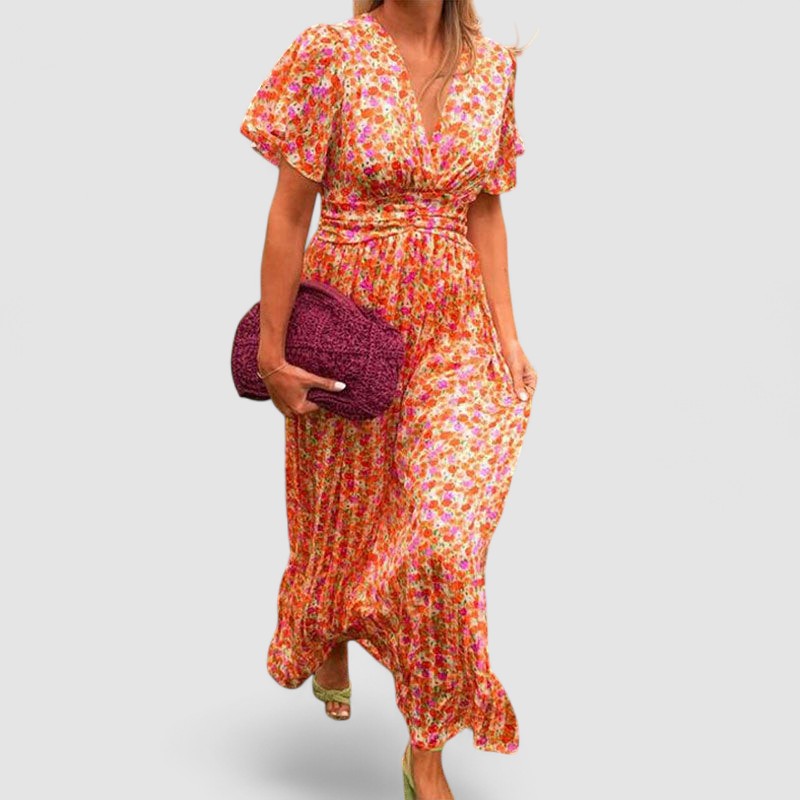 Mirella™ | Abito Primaverile con Scollo a V